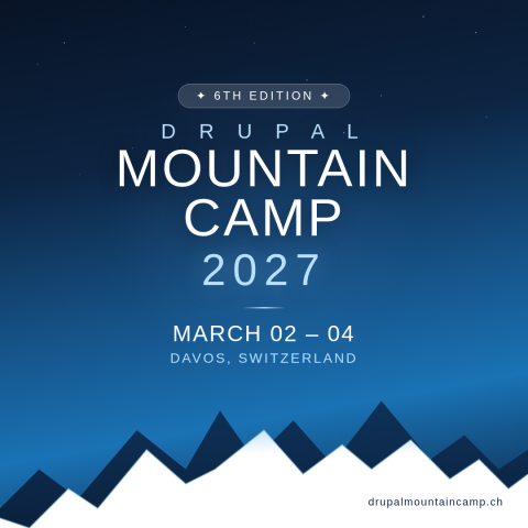 Drupal Mountain Camp 2027 announcement. 6th edition on March 02 to 04 in Davos, Switzerland.